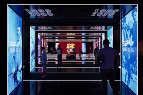 Guided tour inside FC Barcelona Museum exhibits