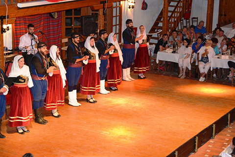 Crete: Traditional Dance Show and Buffet Dinner with WineTour in German, French, English with Pickup