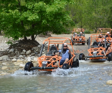 Von Belek aus: Kombi Zipline, Quad Safari, Rafting, Mittagessen