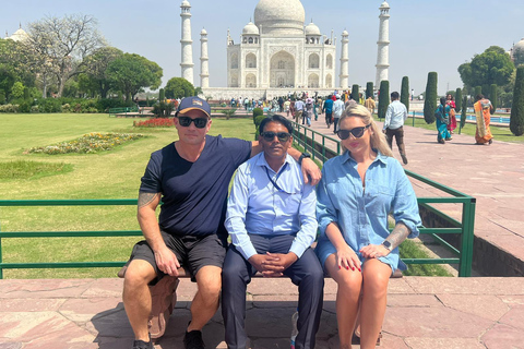 De Délhi: passeio de trem pelo Taj Mahal, Agra e safári de pássarosCarro particular com ar-condicionado, trem, guia, taxas de entrada e hotel 5 estrelas