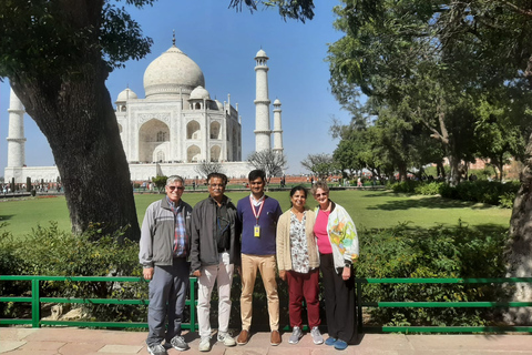 De Délhi: passeio de trem pelo Taj Mahal, Agra e safári de pássarosCarro particular com ar-condicionado, trem, guia, taxas de entrada e hotel 5 estrelas