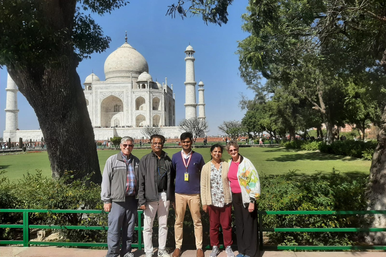 De Délhi: passeio de trem pelo Taj Mahal, Agra e safári de pássarosCarro particular com ar-condicionado, trem, guia, taxas de entrada e hotel 5 estrelas