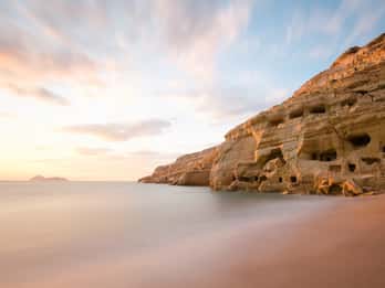 Crete: Matala Beach and Hippie caves, Red beach