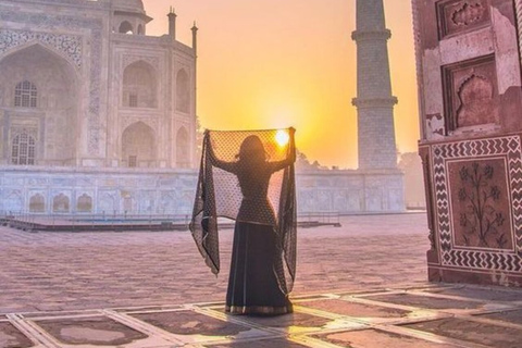 Da Delhi: Tour del Taj Mahal all&#039;alba, del Forte di Agra e del Baby TajTrasferimento privato + Guida turistica + Biglietto d&#039;ingresso + Colazione