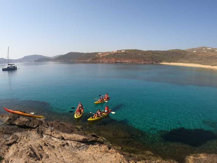 Mykonos: Excursión en kayak de mar por bahías recónditas con fotos de GoPro