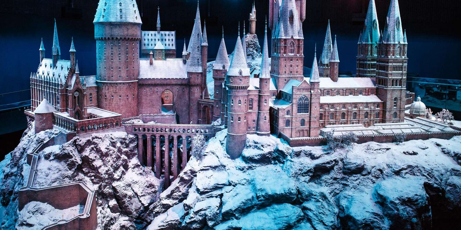 Visitors walking through the Forbidden Forest set