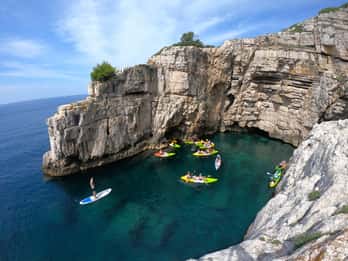 Pula: Half-Day Kayak, Cliff, and Cave Tour