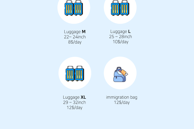 Séoul : Stockage des bagages à l'aéroport d'Incheon