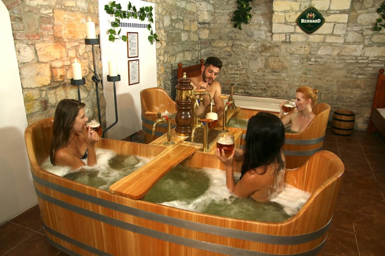 Prague: Caroline Bernard Beer Spa with Beer & Massage option Beer Spa and Unlimited Beer and Massage