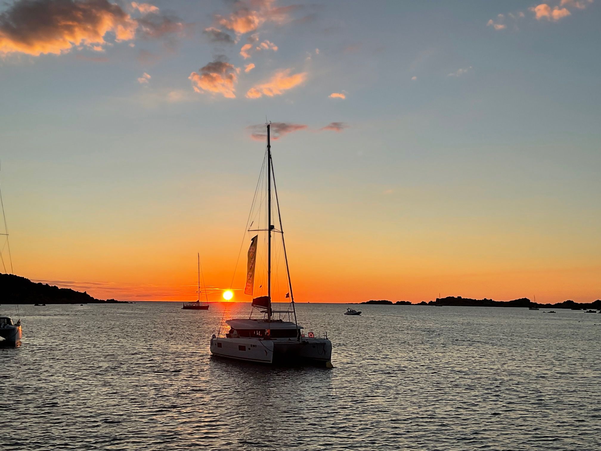 Sonnenuntergang Katamaran Tour Archipel Maddalena
