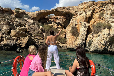 Explore the coastline blue lagoon and sea caves on Protaras. Private charter