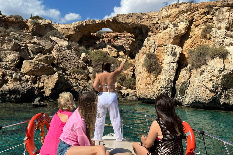 Explore the coastline blue lagoon and sea caves on Protaras. Private charter