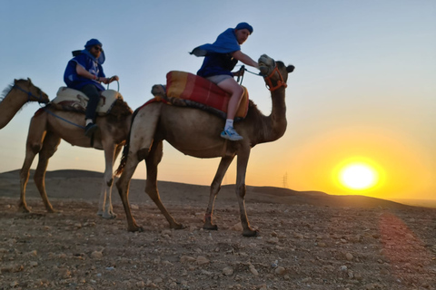 Giro in cammello al tramonto nel deserto di Agafay