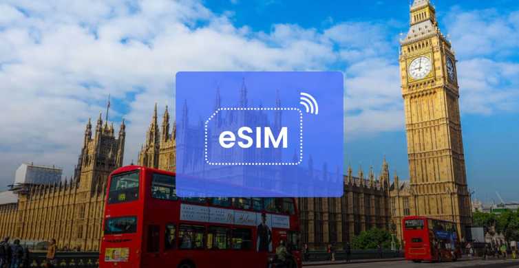 Лондон: план мобільного передавання даних у роумінгу eSIM для Великобританії та Європи