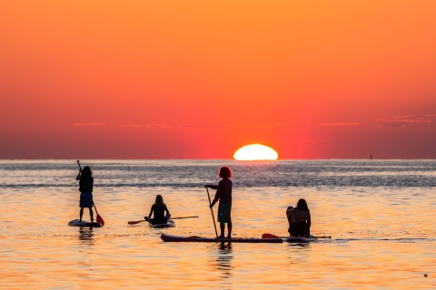 Barcelona: Sonnenaufgangs-Paddleboarding mit Lehrer und Fotos