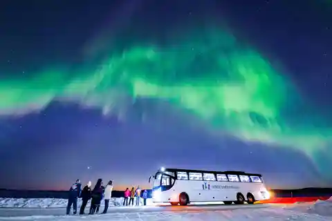 Rovaniemi: passeio de ônibus de caça à aurora boreal