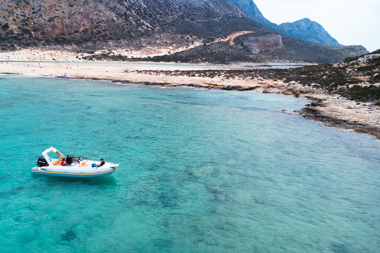 From Kissamos: Balos Lagoon and Gramvousa Private Cruise Balos and Gramvousa Island - cruise on a 5 meter speedboat