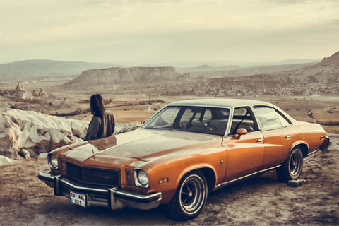 Ortahisar: Balloon ride by classic car in Cappadocia