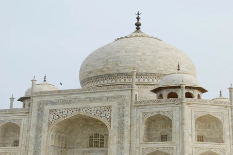 Delhi: Taj Mahal & Agra Fort Tour am selben Tag mit LuxuswagenPrivatwagen mit Fahrer, Eintritt, Reiseleiter und Mahlzeiten