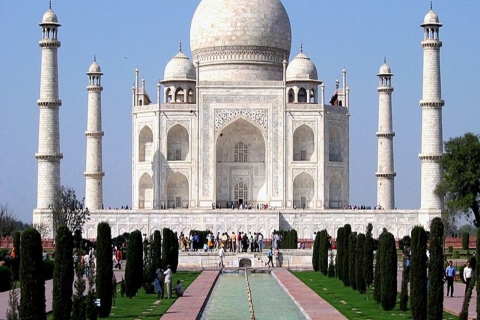 Delhi: Taj Mahal & Agra Fort Tour am selben Tag mit LuxuswagenPrivatwagen mit Fahrer, Eintritt, Reiseleiter und Mahlzeiten