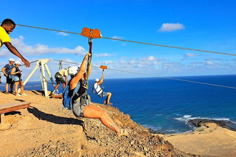 Expérience de zipline sur l'île de Sal