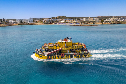 Desde el muelle de Protaras Excursión en barco con fondo de cristal con 2 paradas para nadarProtaras: Excursión en barco con fondo de cristal-Laguna Azul-Zona de las Tortugas