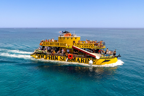 Depuis l'embarcadère de Protaras : Excursion en bateau à fond de verre avec 2 arrêts baignadeProtaras : Excursion en bateau à fond de verre - Lagon bleu - Zone des tortues