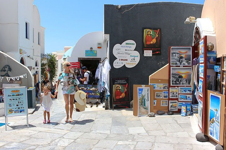 Santorin : visite de l'île en bus et croisière au crépuscule