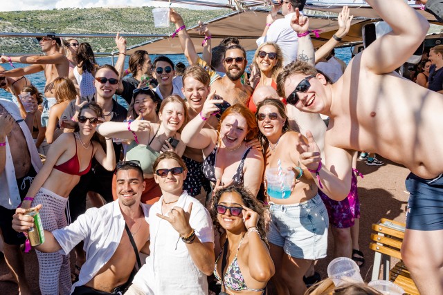 Visit Split Blue Lagoon Boat Party with DJs, Shots & After-Party in Split, Croatia