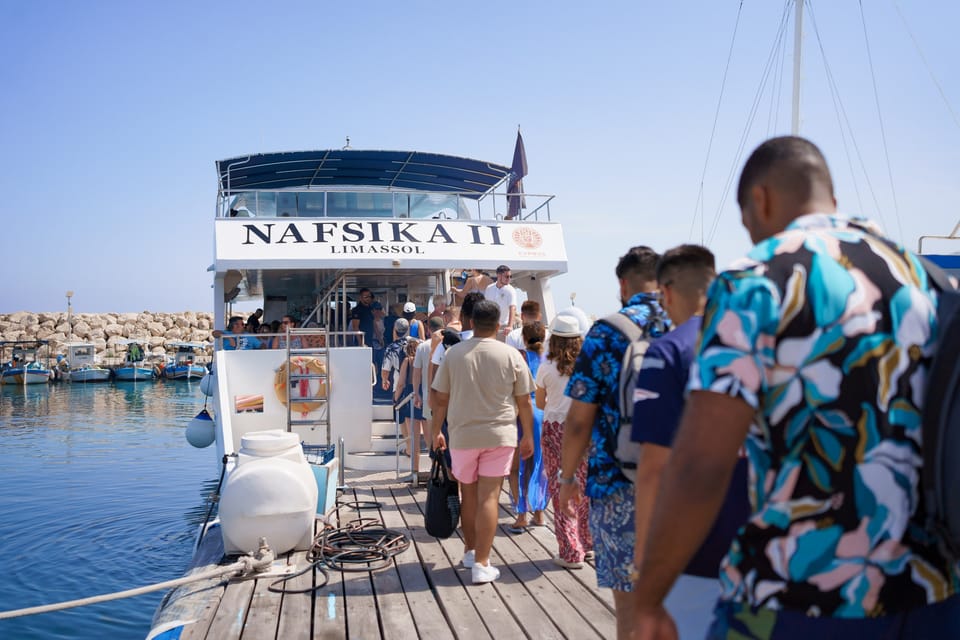 Paphos Akamas Blue Lagoon Bus Boat Tour With Water Slide Getyourguide