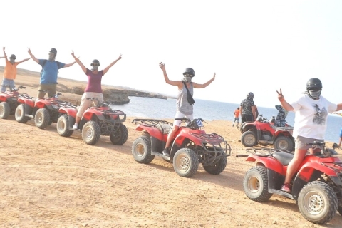 Hurghada: Orange Island & Sonnenuntergang ATV Quad Bike mit MittagessenOrange Island Bootsfahrt & Sonnenuntergang ATV Quad im Beduinendorf