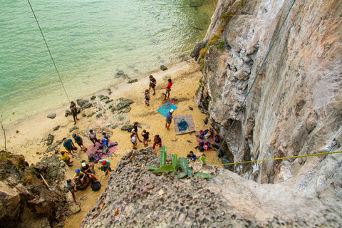 Krabi: Full-Day Rock Climbing Course at Railay Beach Hotel round-trip from/to Klong Muang & Tubkaek Beach