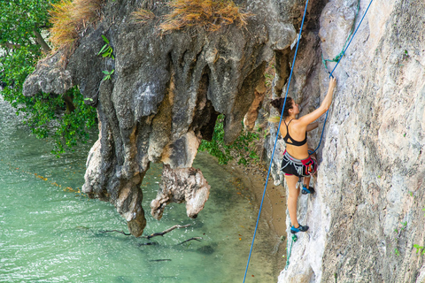 Krabi: Full-Day Rock Climbing Course at Railay Beach Hotel round-trip from/to Klong Muang & Tubkaek Beach