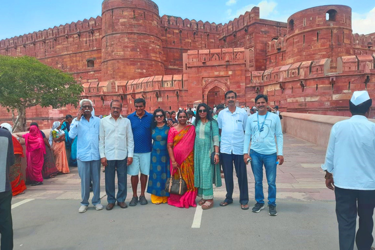 Desde Delhi: Excursión de un día sin colas al Taj Mahal y al Fuerte de AgraPaquete Todo Incluido