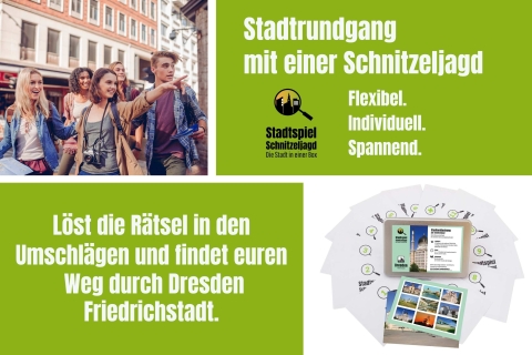 Dresden Friedrichstadt: zelfgeleide stadstour op speurtochtStadsspel doos incl. Shipping in Duitsland