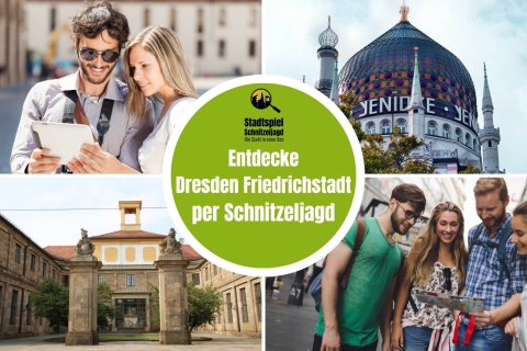 Dresden Friedrichstadt: visite de la ville autoguidée avec chasse au trésorboîte de jeu de la ville incl. Expédition en Allemagne