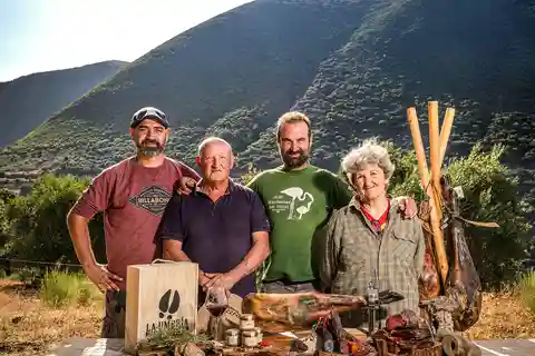 Experiência de criação de porcos ibéricos orgânicos, comida e ecofriendly