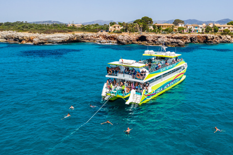 Da Porto Cristo: Gita in barca con fondo di vetro sulla costa orientaleTour in barca di 2 ore da Porto Cristo