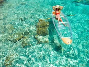Transparent kayak sunset tour