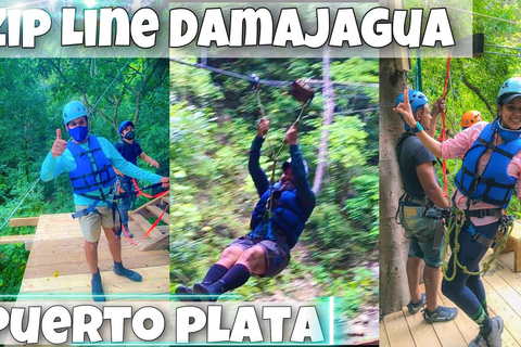 Cascate di Damajagua con pranzo + trasportoEscursione a terra delle cascate e delle linee zip di Puerto Plata