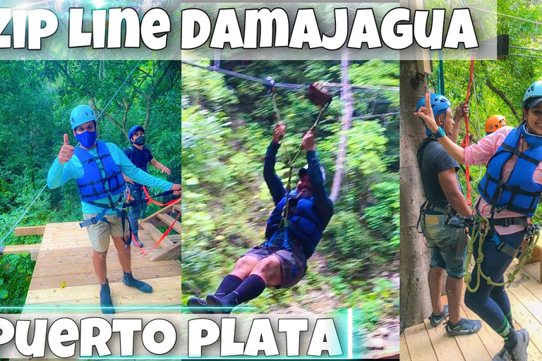 Cascate di Damajagua con pranzo + trasportoEscursione a terra delle cascate e delle linee zip di Puerto Plata