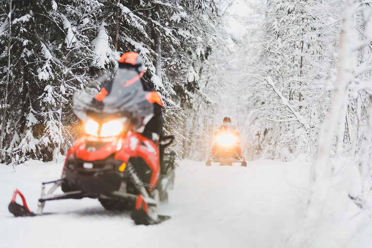 Rovaniemi: Sneeuwscootersafari in het poolcirkelbosAlleenstaand rijden 1 persoon per sneeuwscooter