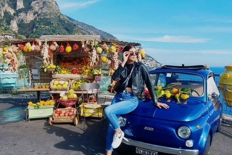 Positano/Praiano: Ikonisk Fiat 500 Privat rundtur på Amalfikusten