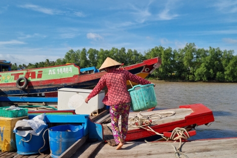Jednodniowa wycieczka do Mekongu: jedzenie, motocykl, łódź w małej grupie