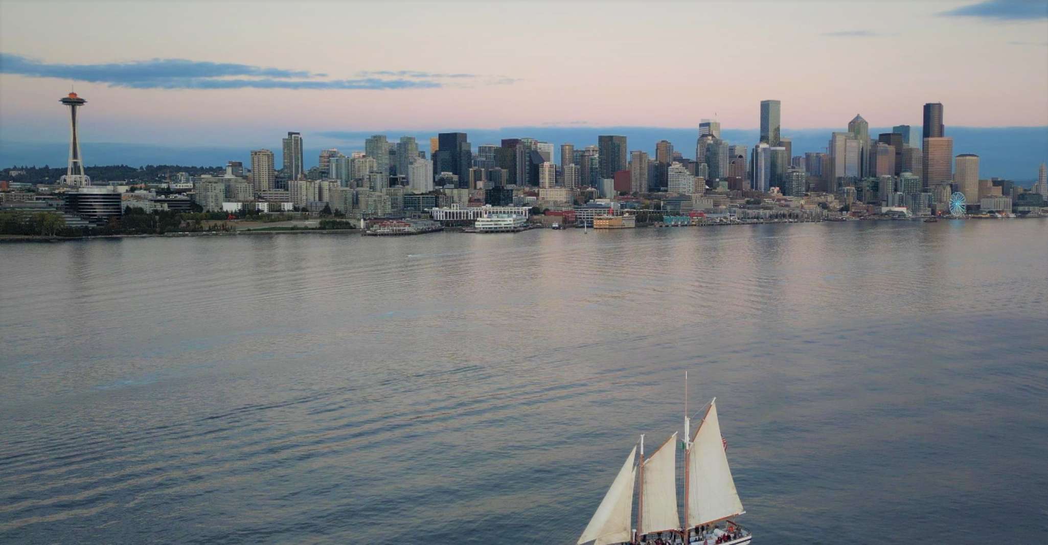 seattle tall sailboat sunset harbor cruise