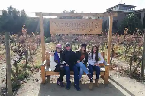 Route des vins biologiques, déjeuner traditionnel chilien et Valparaiso