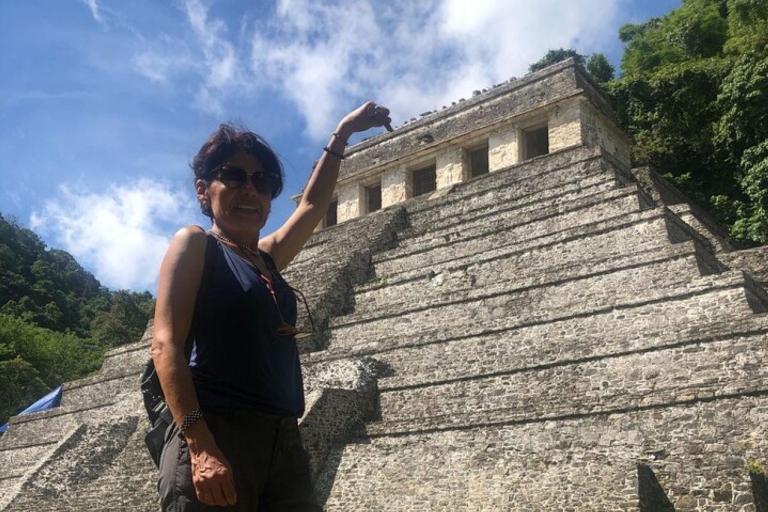 Archeologische site van Palenque vanuit Villahermosa of luchthavenPalenque Site+ Agua Azul valt 2024