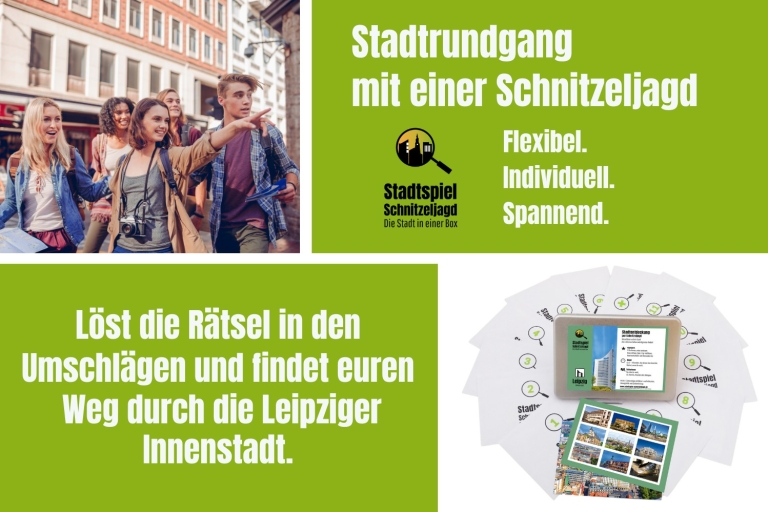 Leipzig: Schnitzeljagd durch die Innenstadt auf DeutschSchnitzeljagd-Box inklusive Versand innerhalb Deutschlands