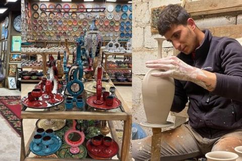 Cappadocia: laboratorio di ceramica tradizionale con tè e caffè