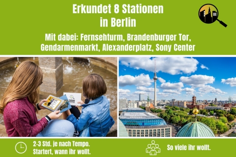 Berlín: búsqueda del tesoro para las clases de la escuela y las familiascuadro de búsqueda de objetos con el envío de Berlín en Alemania